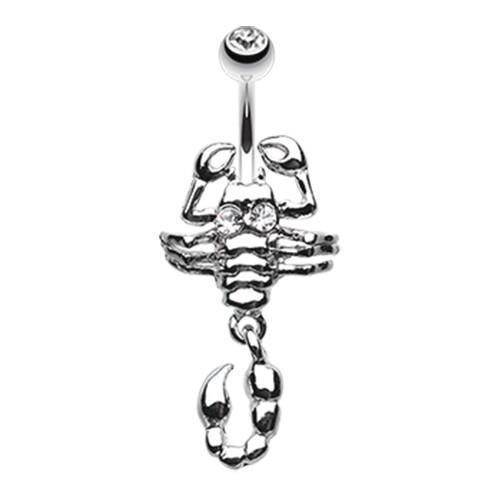 Clear Dangling Scorpion Belly Button Ring