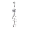 Clear Dangling Stars Belly Button Ring
