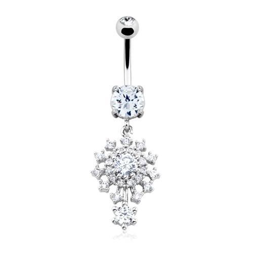 Clear Dazzling Big Bang Atomic Belly Button Ring - Rebel Bod