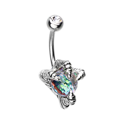 Clear Dragon's Claw Belly Button Ring - Rebel Bod
