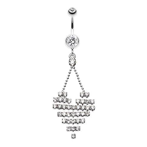 Clear Dreamy Heart Belly Button Ring