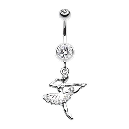 Clear Elegant Ballerina Belly Button Ring
