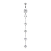 Clear Elegant Crystalline Droplets Belly Button Ring