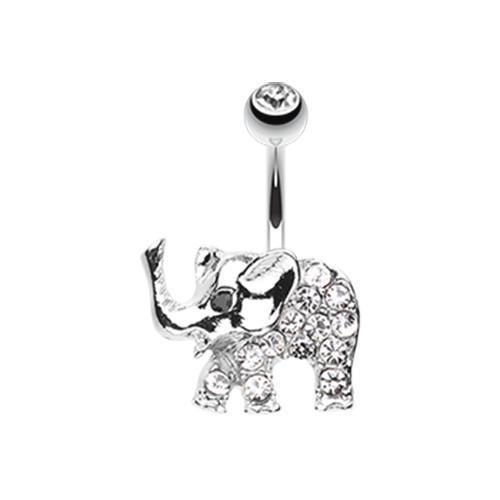 Clear Elephant Walk Belly Button Ring