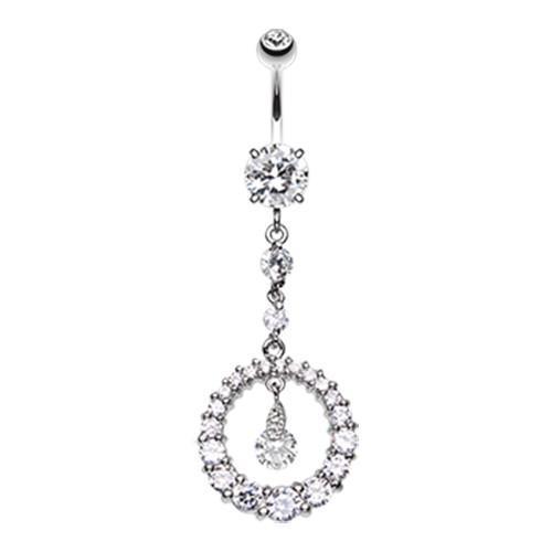 Clear Eternity Circle Sparkle Belly Button Ring