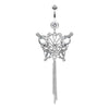 Clear Gemmed Butterfly Belly Button Ring