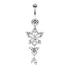 Clear Glam Butterfly Fall Fancy Belly Button Ring