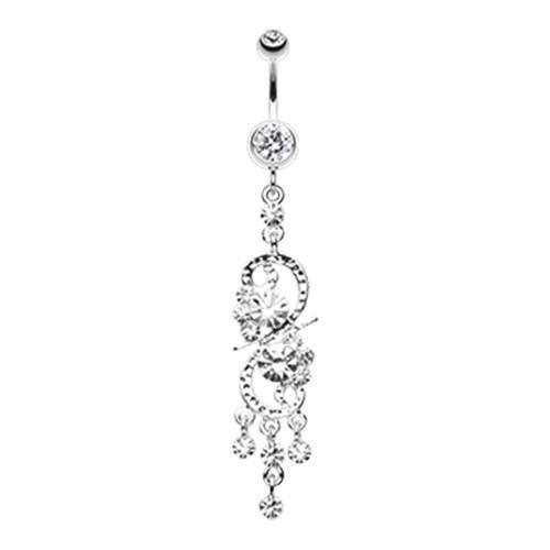 Clear Glistening Chandelier Belly Button Ring