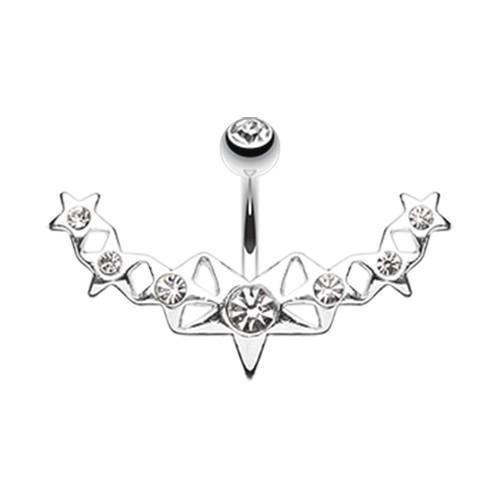 Clear Glister Stars Arc Belly Button Ring