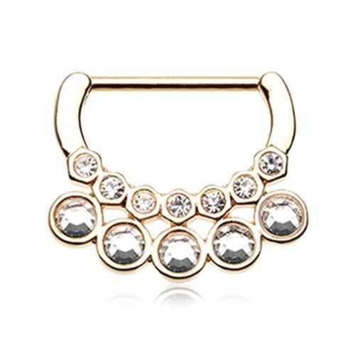 Clear Golden Aureole Gemina Sparkle Nipple Clicker - 1 Piece