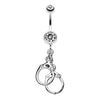 Clear Handcuff Sparkle Belly Button Ring