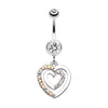 Clear Heart Romance Belly Button Ring