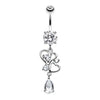 Clear Hearts Delight Belly Button Ring