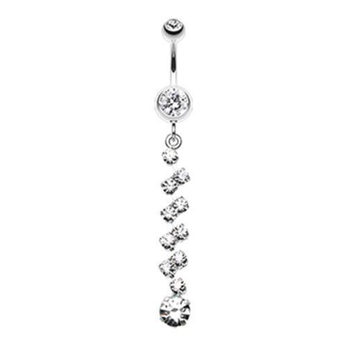 Clear Journey Tier Sparkle Belly Button Ring