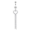 Clear Luxuriant Heart Belly Button Ring