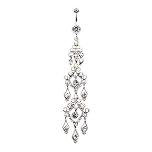 Clear Majestic Chandelier Belly Button Ring