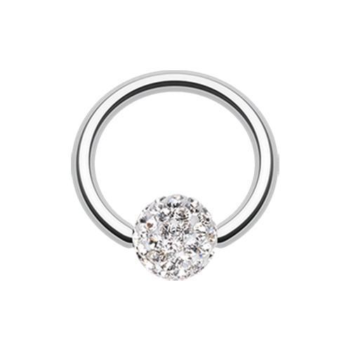 Clear Multi-Sprinkle Dot Multi Gem Captive Bead Ring