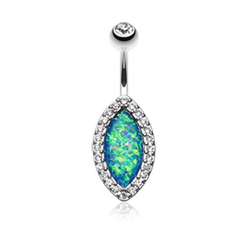 Clear Opal Diamante Belly Button Ring