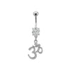 Clear Pave Ohm Symbol Belly Ring - 1 Piece