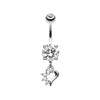 Clear Petite Luster Charm Belly Button Ring