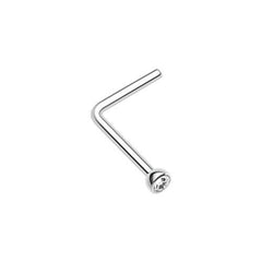 thumbnail interactive-video image 1 of 10pc Assorted Color CZ Nose Studs – 316L Surgical Steel L-Bend 2mm Gems 1 of 3