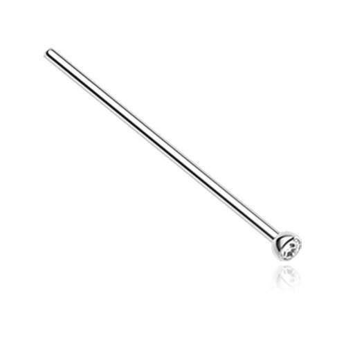 Nose Ring - Nose Pin Clear Press Fit Gem Top Steel Fishtail Nose Stud Ring -Rebel Bod-RebelBod