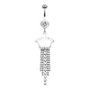 Clear Princess Crown Jeweled Belly Button Ring