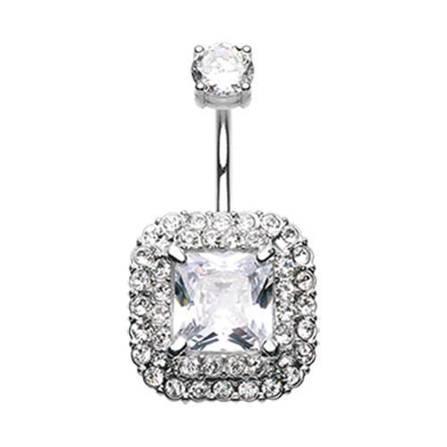 Clear Princess Magnificent Sparkle Belly Button Ring