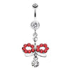 Clear/Red Infinity Dazzle Belly Button Ring