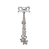 Clear Reversible Drop Down CZ Bow Stars Belly Button Ring