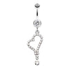 Clear Romantic Curved Heart Belly Button Ring