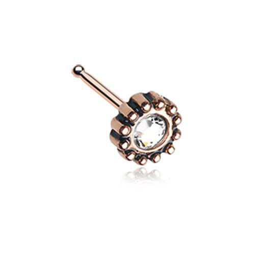 Clear Rose Gold Aira Filigree Sparkle Icon Nose Stud Ring
