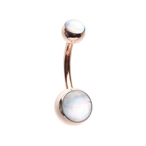 Clear Rose Gold Hologram Sparkle Belly Button Ring