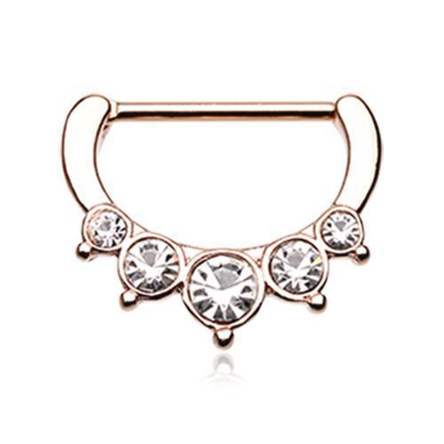 Clear Rose Gold Nipple Clicker Precia Sparkle - 1 Piece