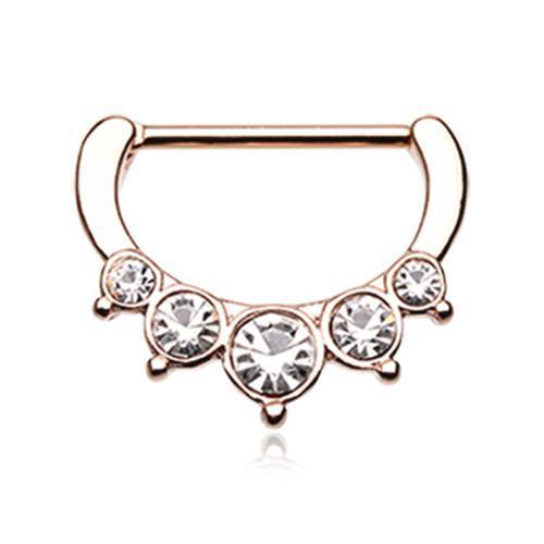 Clear Rose Gold Precia Sparkle Nipple Clicker - 1 Piece