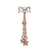 Clear Rose Gold Reversible Drop Down CZ Bow Stars Belly Button Ring