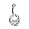 Clear Royal Supreme Jewelled Pearl Belly Button Ring