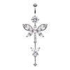 Clear Shimmering Butterfly Sparkle Belly Button Ring