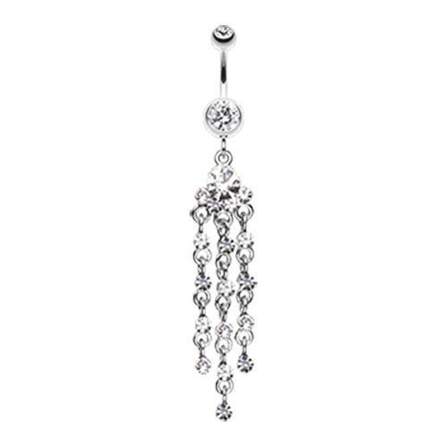 Clear Shimmering Chandelier Belly Button Ring
