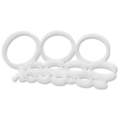 Tunnels - Double Flare Clear Silicone Double Flare Tunnel Thin Walls - 1 Piece #SPLT#2 -Rebel Bod-RebelBod