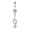 Clear Sparkle Curl Belly Button Ring