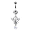 Clear Sparkling Butterfly Gem Belly Button Ring
