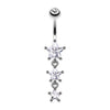Clear Sparkling Star Drop Belly Button Ring