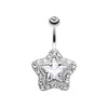 Clear Star Extravagant Belly Button Ring