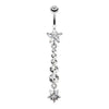 Clear Star Journey Gem Dangle Belly Button Ring