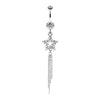 Clear Star Sparkle Chain Drop Dangle Belly Button Ring