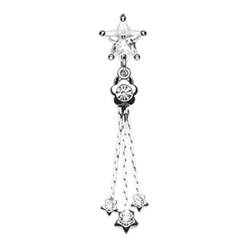 Clear Star Twinkle Reverse Belly Button Ring