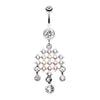 Clear Striking Chandelier Belly Button Ring