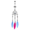 Clear Stylish Heart Crystal Dream Catcher Belly Button Ring
