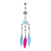 Clear Stylish Heart Dream Catcher Belly Button Ring